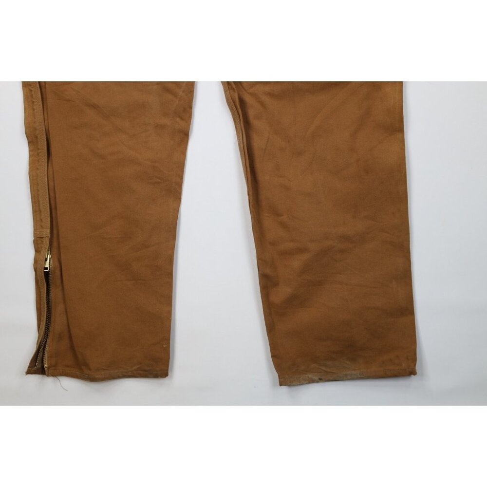 Vintage Y2K Carhartt Mens 50x30 Double Knee Canvas Wide Leg Pants Duck Brown USA - Picture 16 of 16